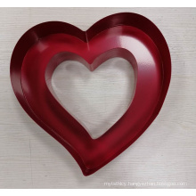 Factory good quality wedding creative decoration metal red heart-shaped display stand wine rack